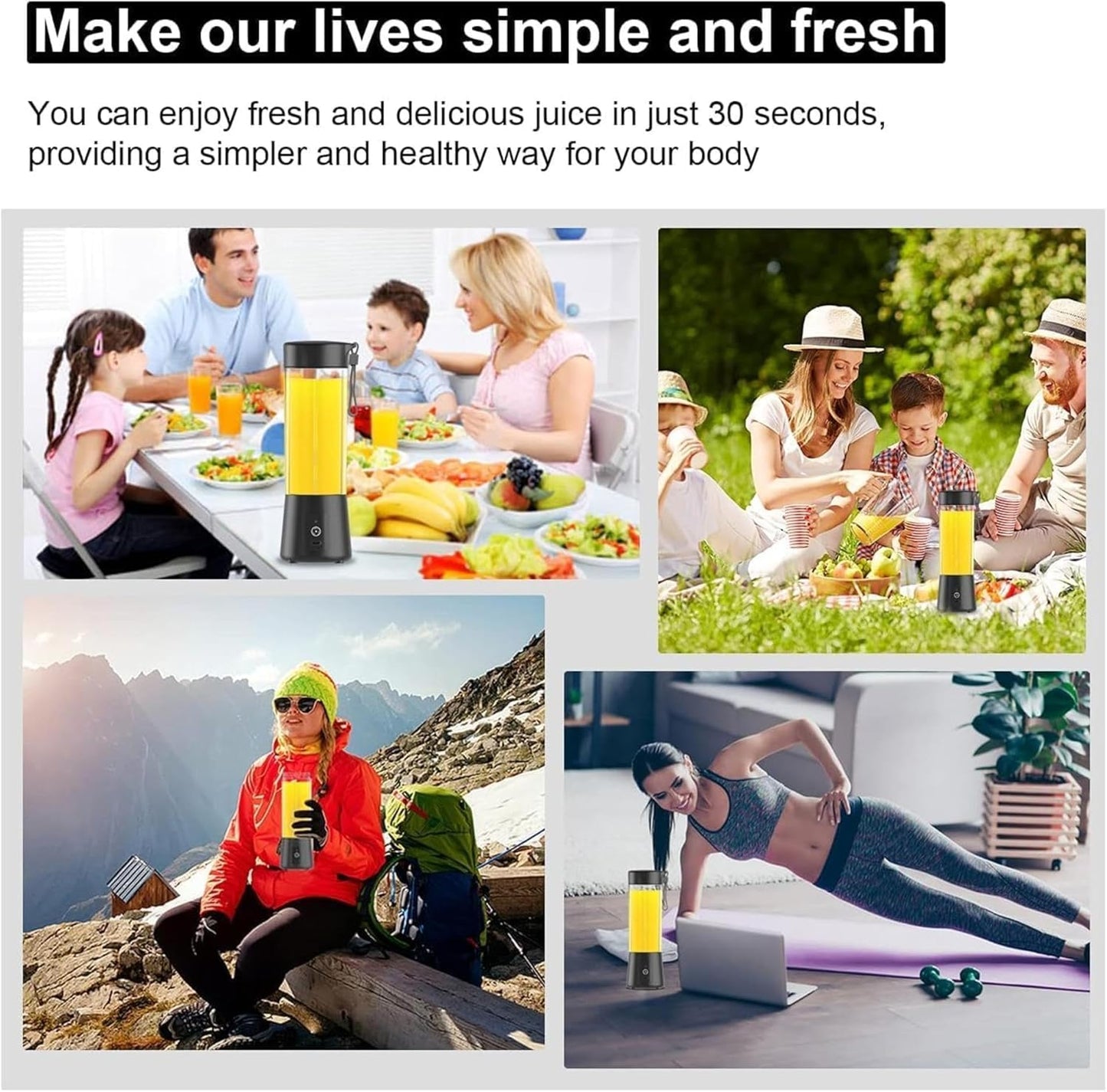Portable USB Rechargeable Mini Juicer Blender